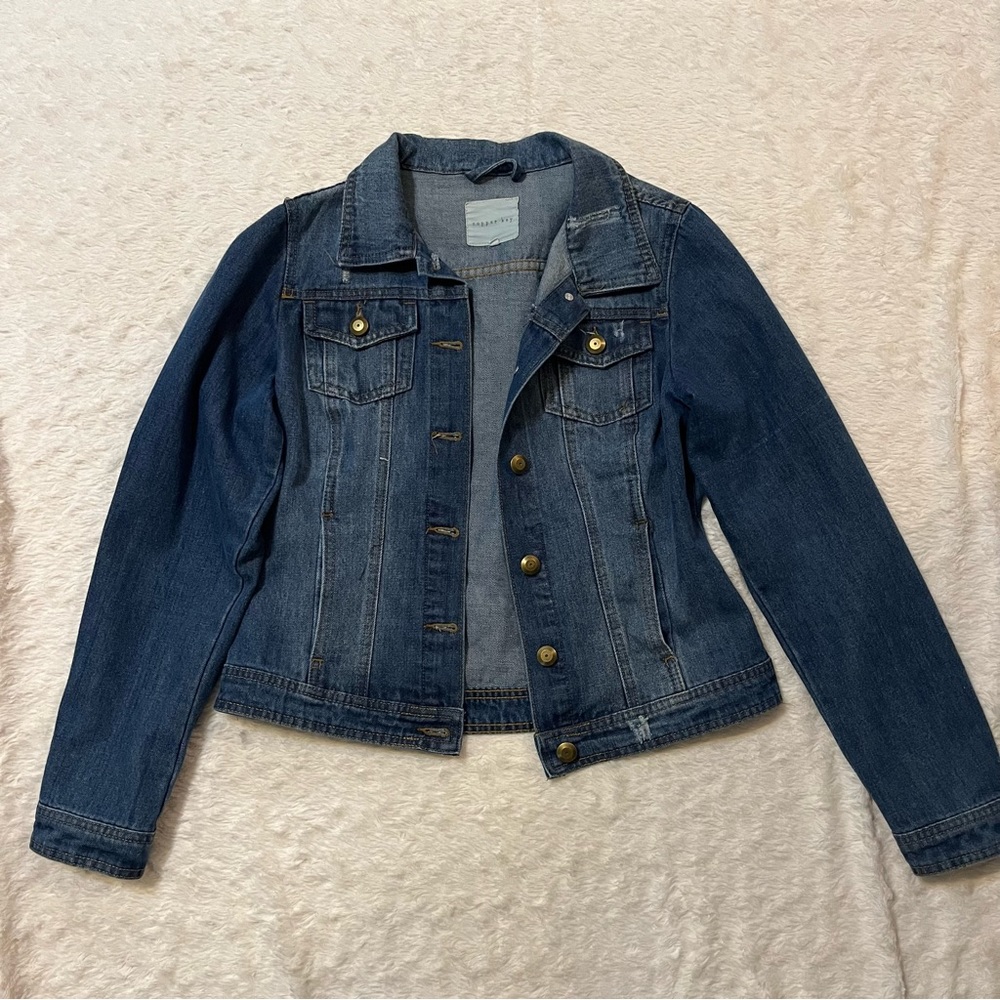 Copper Key Distressed Denim Jacket